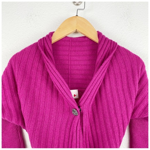 Lanvin Petite Pink Shrug Cashmere/Wool Cardigan‎ Size 4 - Picture 3 of 9